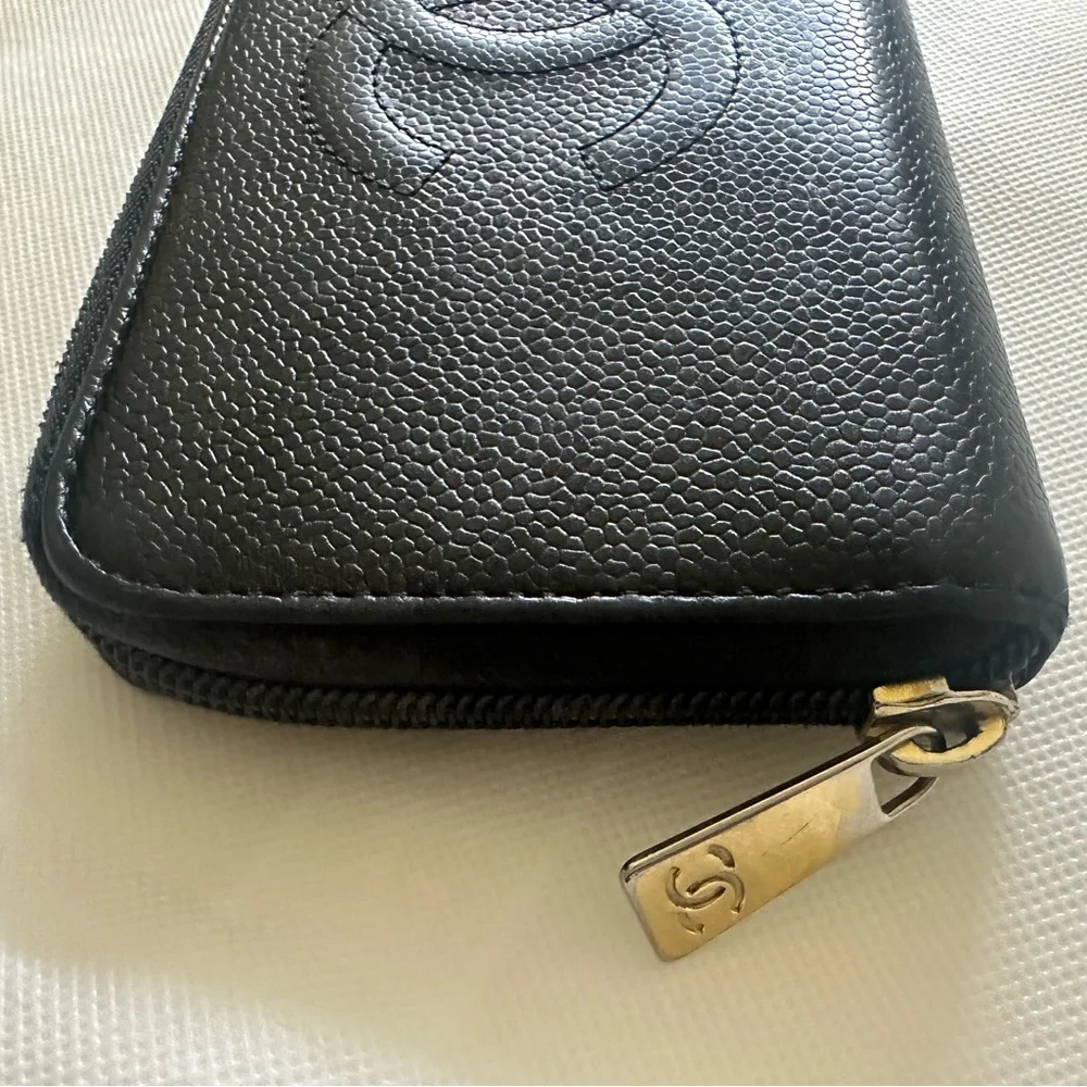 Chanel Caviar Zip Around Wallet